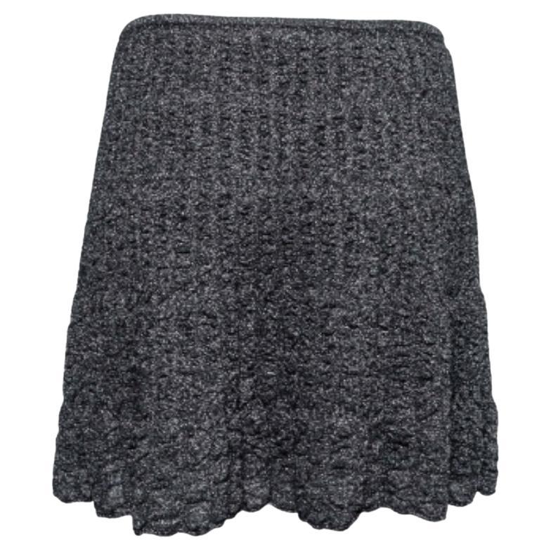 M Missoni Gonna svasata in maglia lurex grigio metallizzato S.I.M.