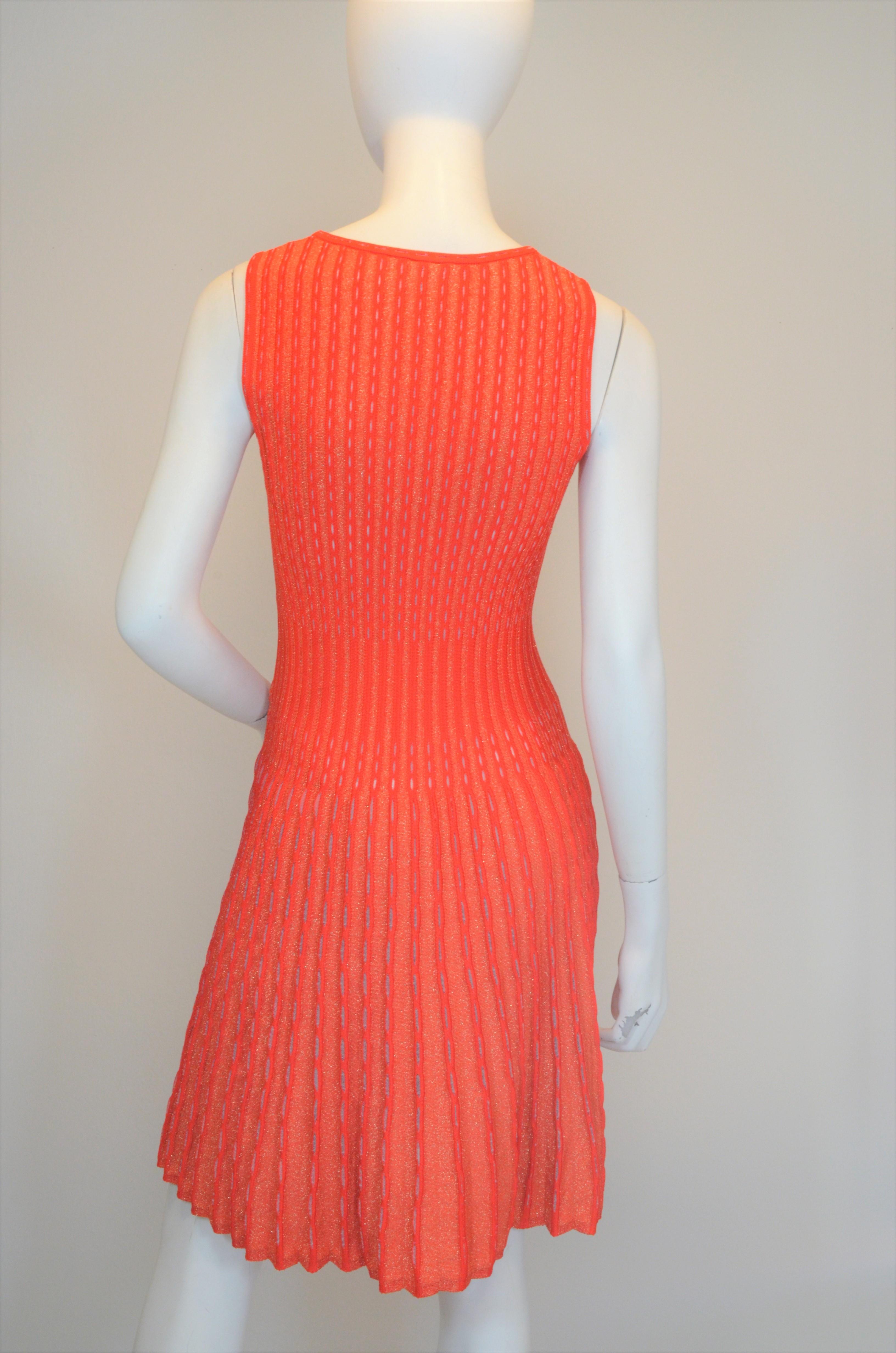 M Missoni Metallic Knit Fit and Flare Dress In Excellent Condition In Carmel, CA
