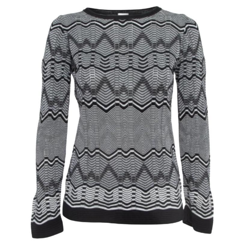 M Missoni Felpa girocollo monocromatica con motivo Chevron S.I.M.
