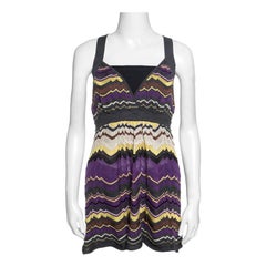 M Missoni Multicolor Chevron Crochet Knit Sleeveless Top L
