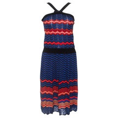 M Missoni Multicolor Chevron Knit Sleeveless Dress M