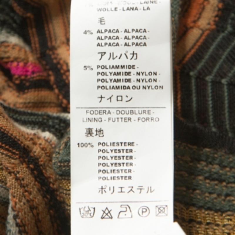 M Missoni Multicolore Chevron Knit Wool Blend Dress L Pour femmes en vente