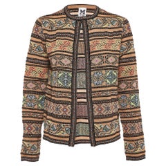 M Missoni Multicolor Floral Intarsia Knit Long Sleeve Cardigan M M Missoni Multicolor Floral Intarsia Knit Long Sleeve Cardigan M