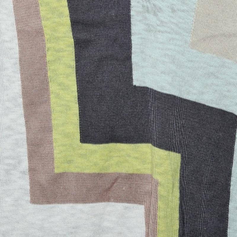 Gris M Missoni Top à col plongeant en tricot de coton à motif géométrique multicolore M en vente