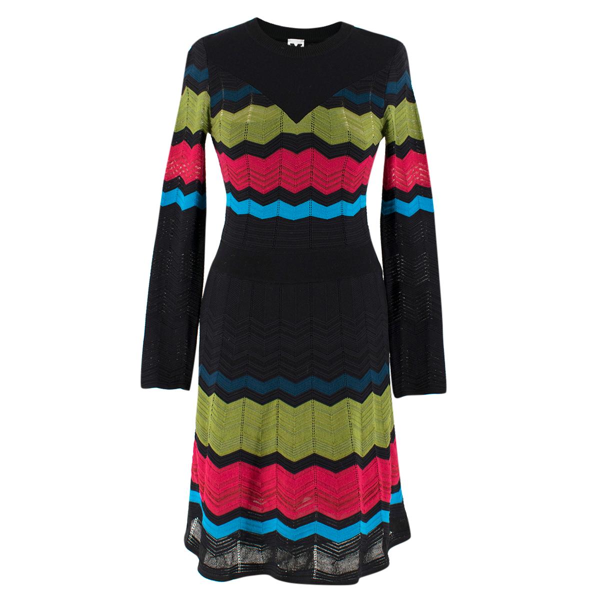 M Missoni Multicolor Knit A-line Dress Size IT 38 / US 0-2