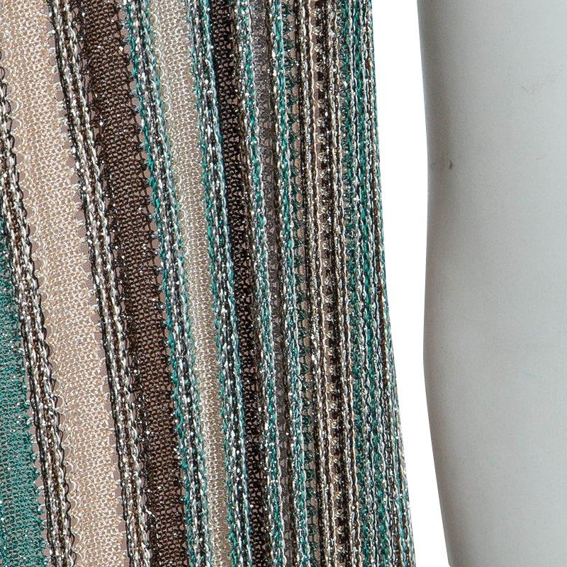 Women's M Missoni Multicolor Lurex Knit Fringed Sleeve Dress S