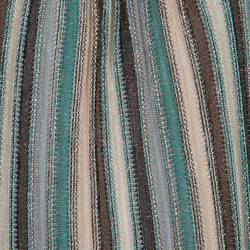 M Missoni Multicolor Lurex Knit Fringed Sleeve Dress S 3