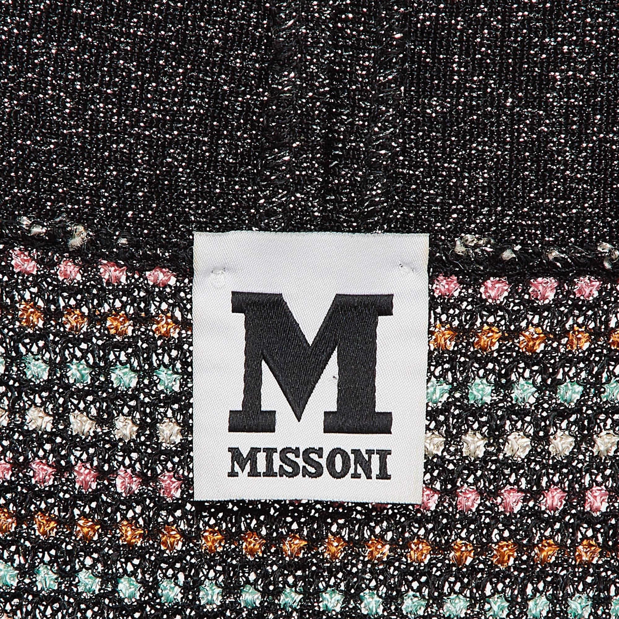 M Missoni Multicolor Lurex Knit Off-Shoulder Mini Dress M In Good Condition In Dubai, Al Qouz 2