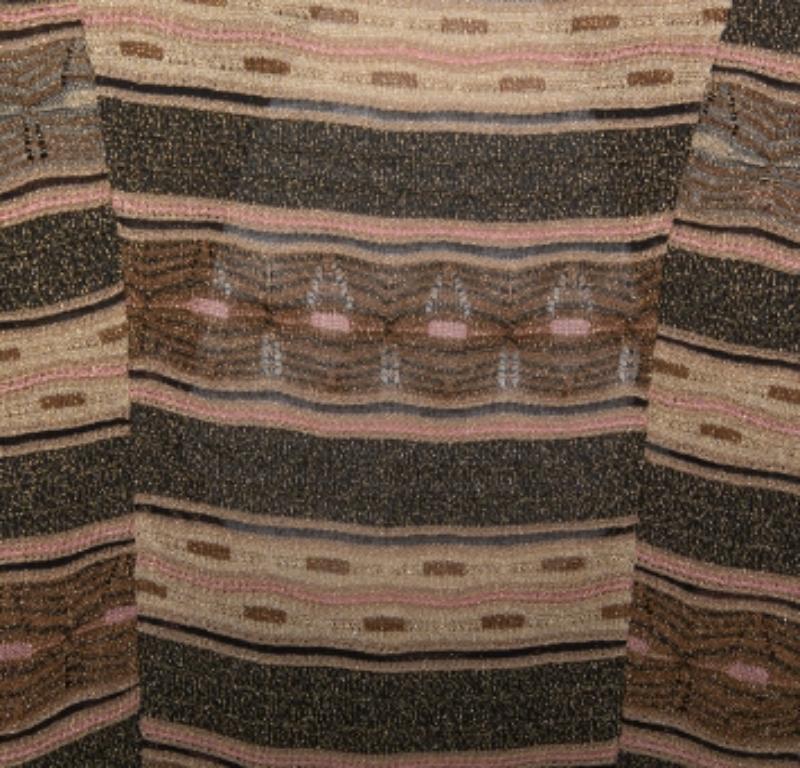 M Missoni Multicolor Lurex Knit Open Back Detail Mini Dress L In Good Condition For Sale In Dubai, Al Qouz 2