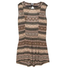 M Missoni - Multicolore Lurex Knit Open Back Detail Mini Dress L