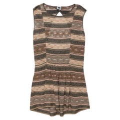 M Missoni Multicolor Lurex Knit Open Back Detail Mini Dress L
