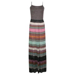 M Missoni Multicolor Lurex Knit Sleeveless Maxi Dress M