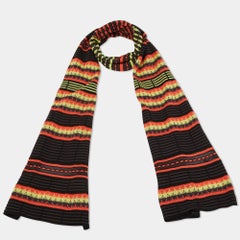 M Missoni Mehrfarbig Gemusterte Baumwollstrickstola