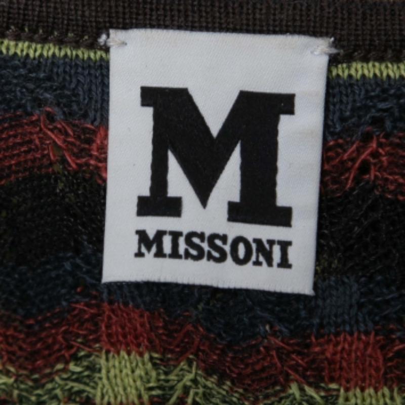 M Missoni Mehrfarbig gemustertes gestricktes Oberteil mit Schleifendetails, S im Zustand „Gut“ im Angebot in Dubai, Al Qouz 2