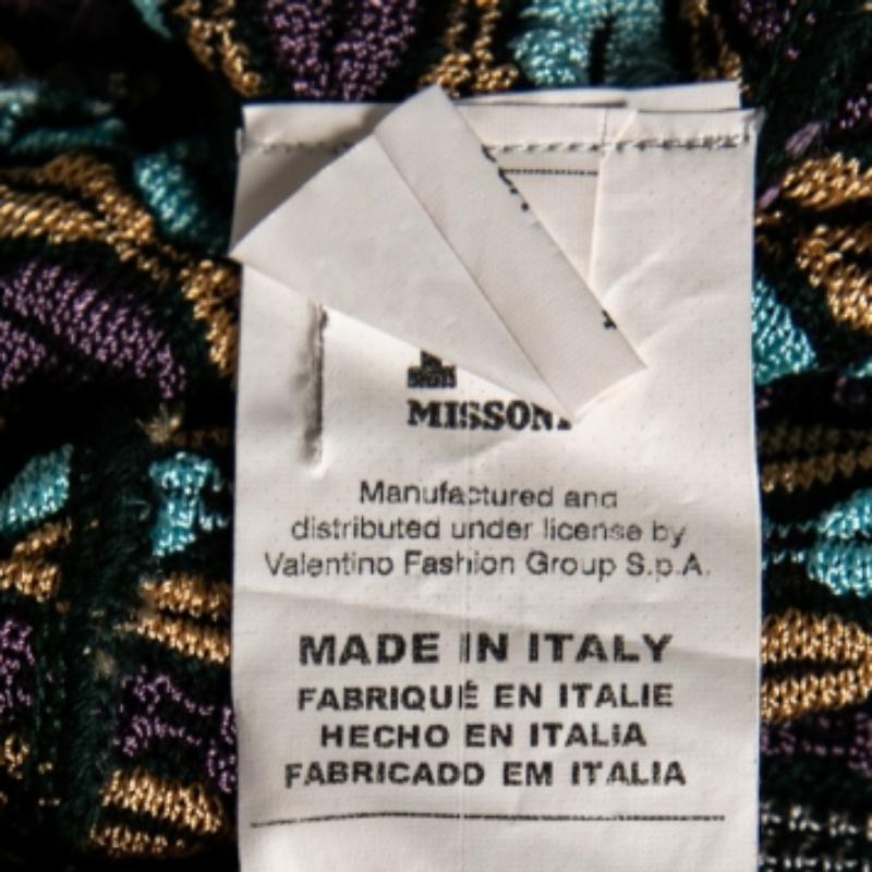 M Missoni Mehrfarbige gemusterte langärmlige Strickjacke mit langen Ärmeln S im Zustand „Gut“ im Angebot in Dubai, Al Qouz 2