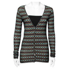 M Missoni Multicolor Patterned Knit Long Sleeve Cardigan S