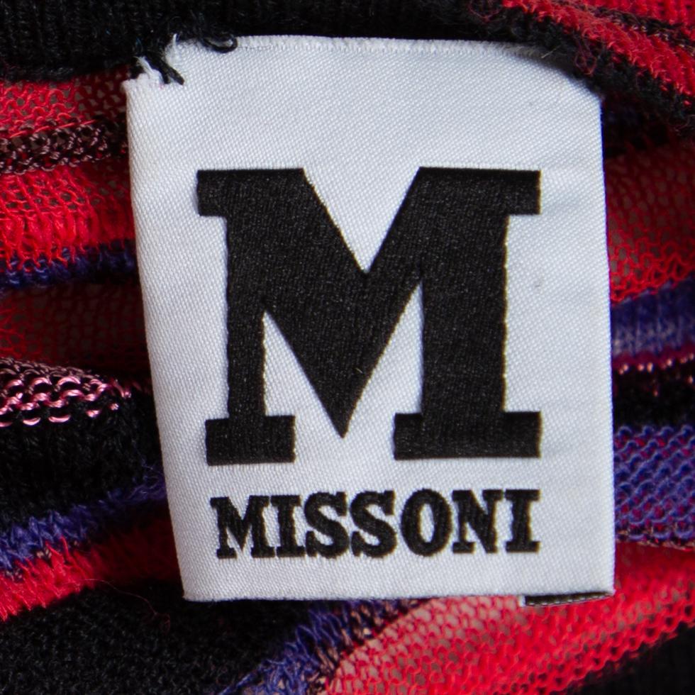 Black M Missoni Multicolor Patterned Knit Shift Dress L