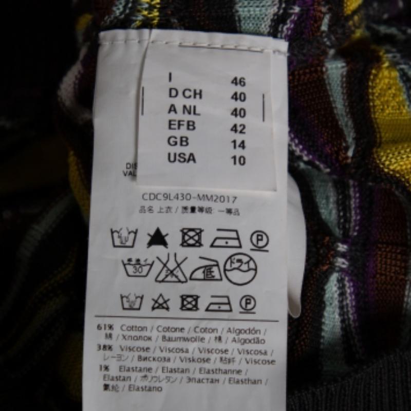 Black M Missoni Multicolor Patterned Knit Tank Top and Cardigan Set L For Sale