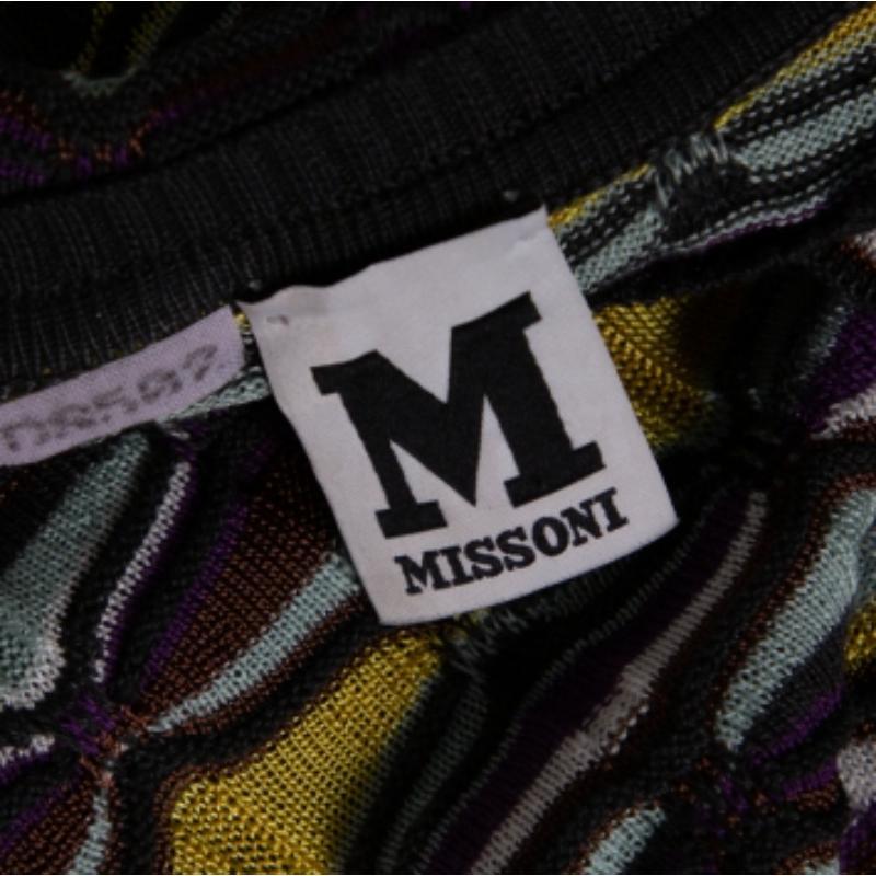 M Missoni Multicolor Patterned Knit Tank Top and Cardigan Set L In Good Condition For Sale In Dubai, Al Qouz 2