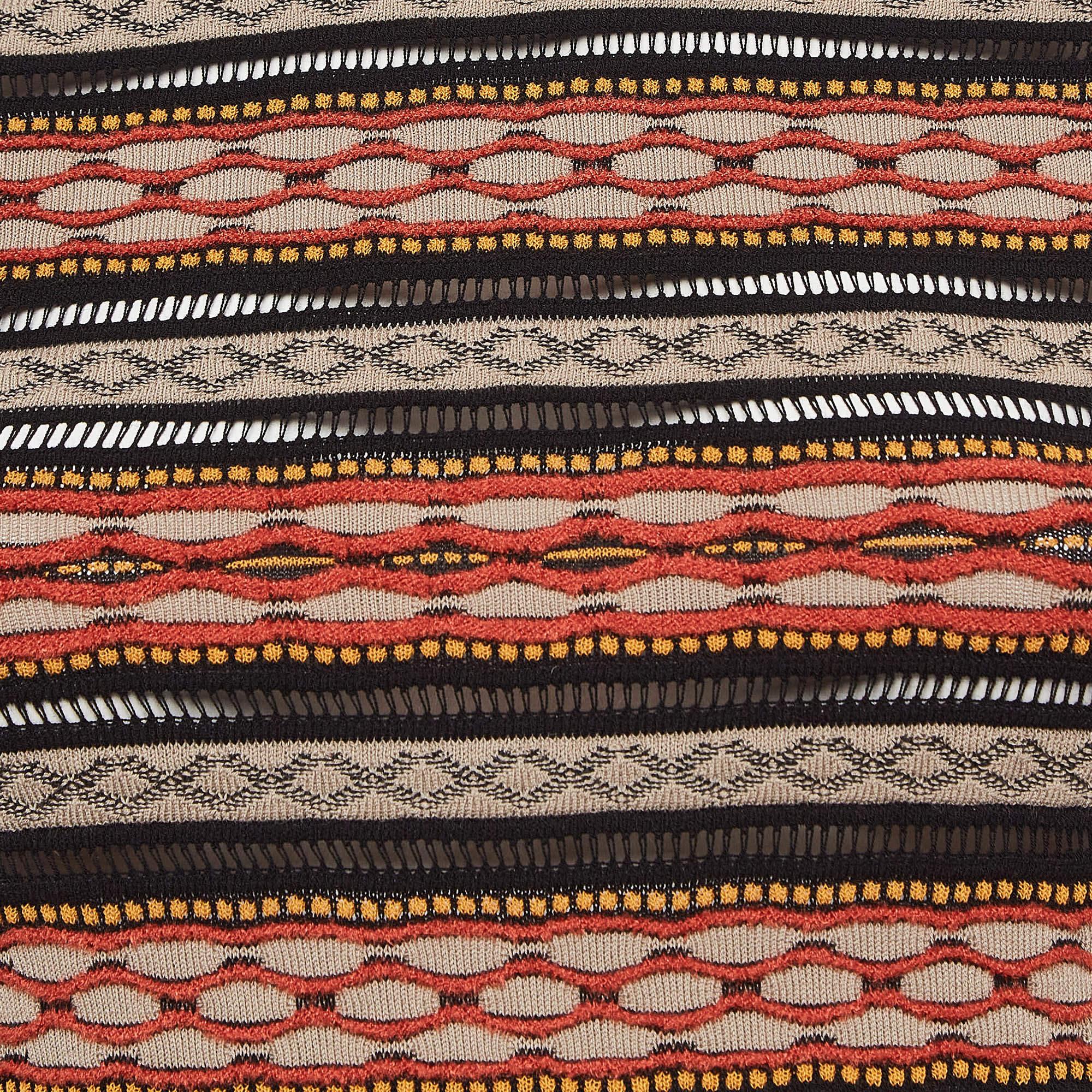 Marrone M Missoni Top in maglia a fantasia multicolore S.I.M. in vendita