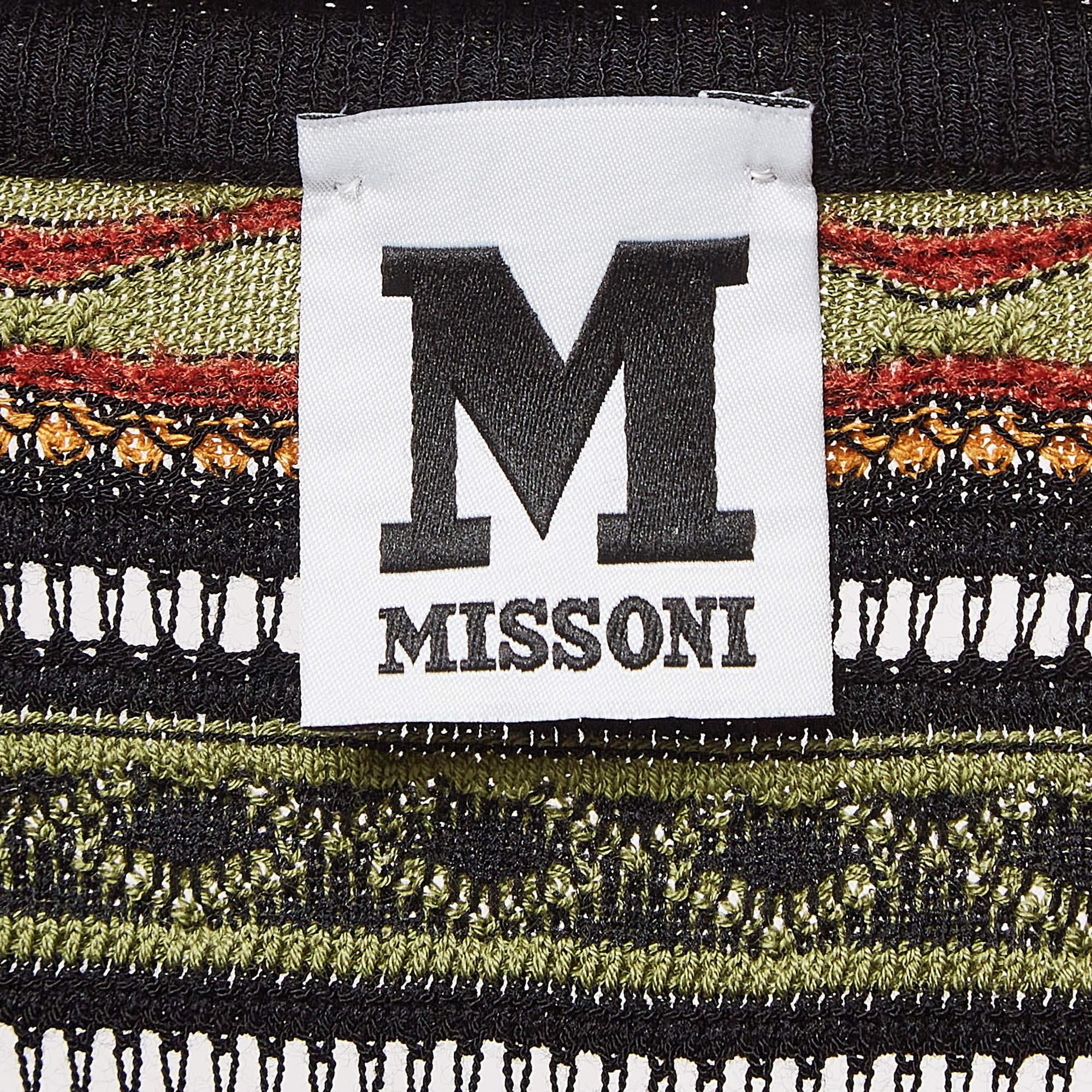 M Missoni Top in maglia a fantasia multicolore S.I.M. In condizioni Nuovo in vendita a Dubai, Al Qouz 2