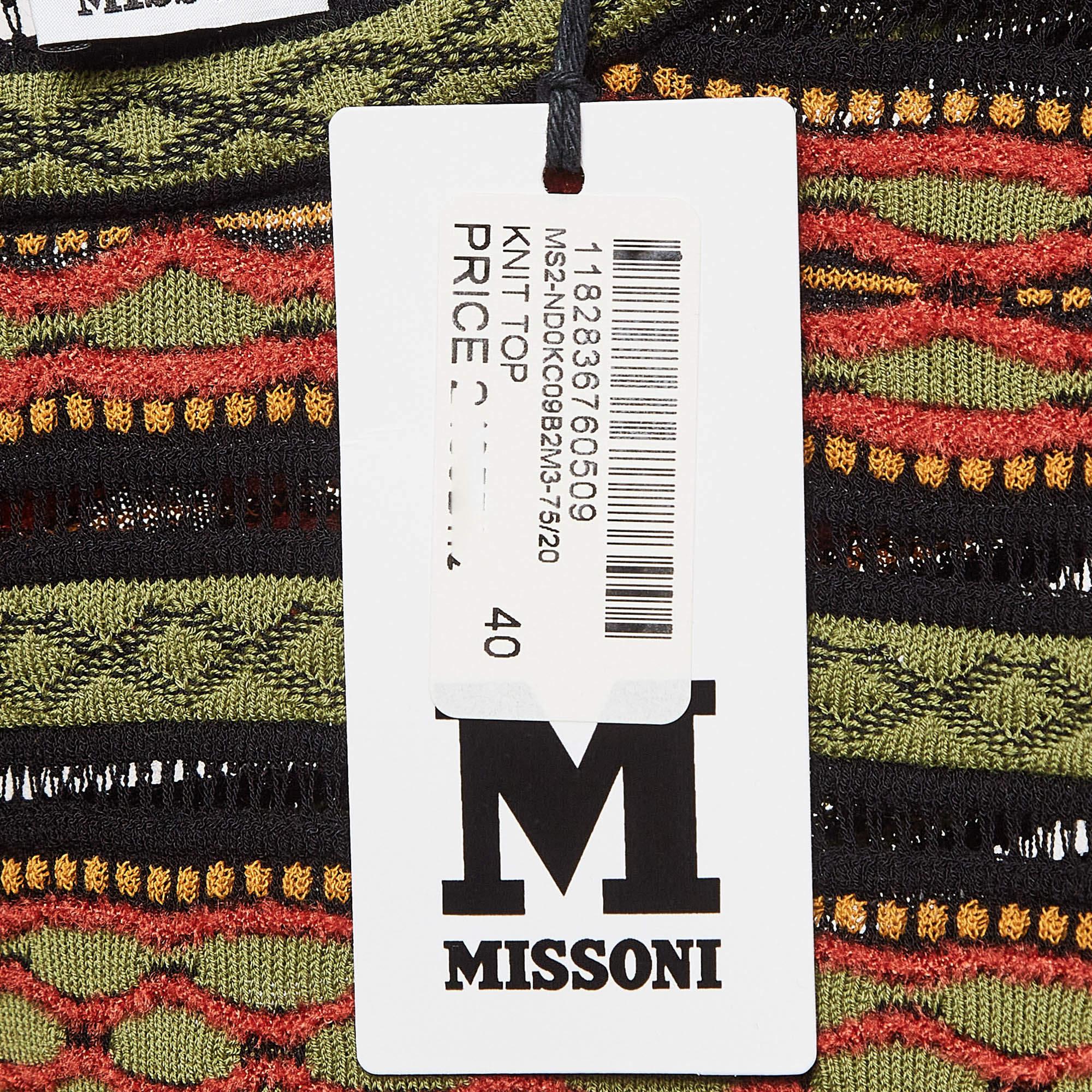 M Missoni Top in maglia a fantasia multicolore S.I.M. in vendita 2