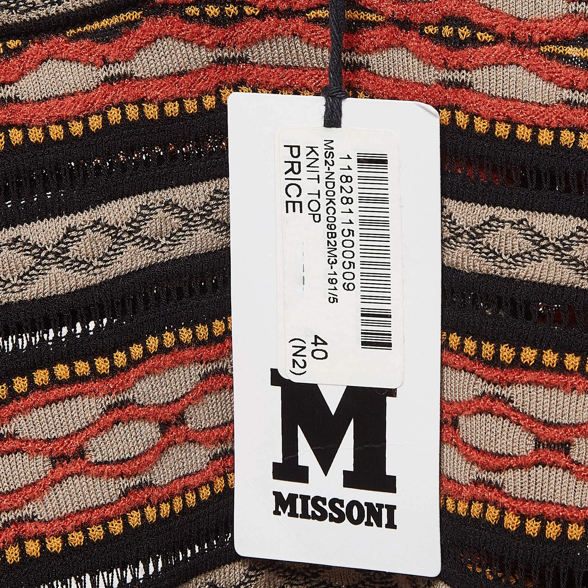 M Missoni Top in maglia a fantasia multicolore S.I.M. in vendita 2