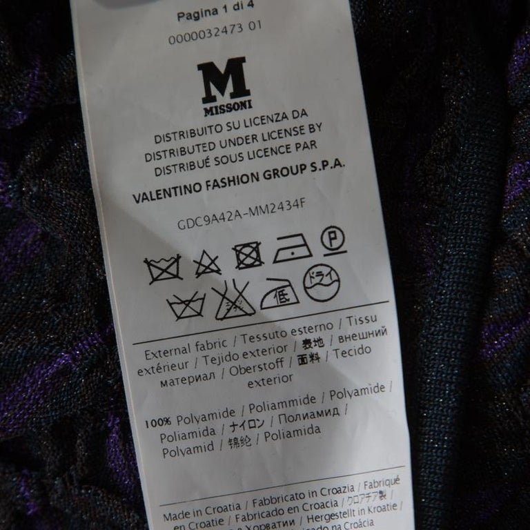 M Missoni Multicolor Patterned Lurex Knit Off Shoulder Dress M For Sale ...