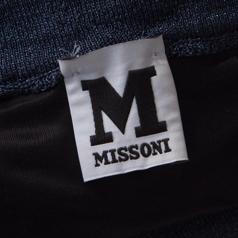Black M Missoni Multicolor Patterned Lurex Knit Off Shoulder Dress M