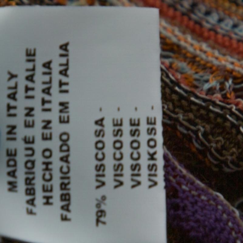 M Missoni Multicolor Perforated Knit Long Sleeve Dress M In Good Condition For Sale In Dubai, Al Qouz 2