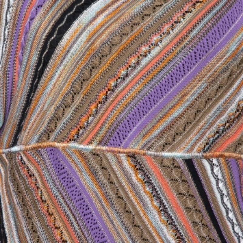M Missoni Multicolor Perforated Knit Long Sleeve Dress M For Sale 1