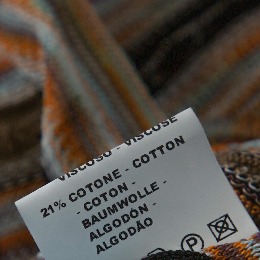 M Missoni Multicolore Robe à manches longues en tricot perforé M 2