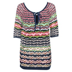 M Missoni Multicolor Perforated Knit Top M