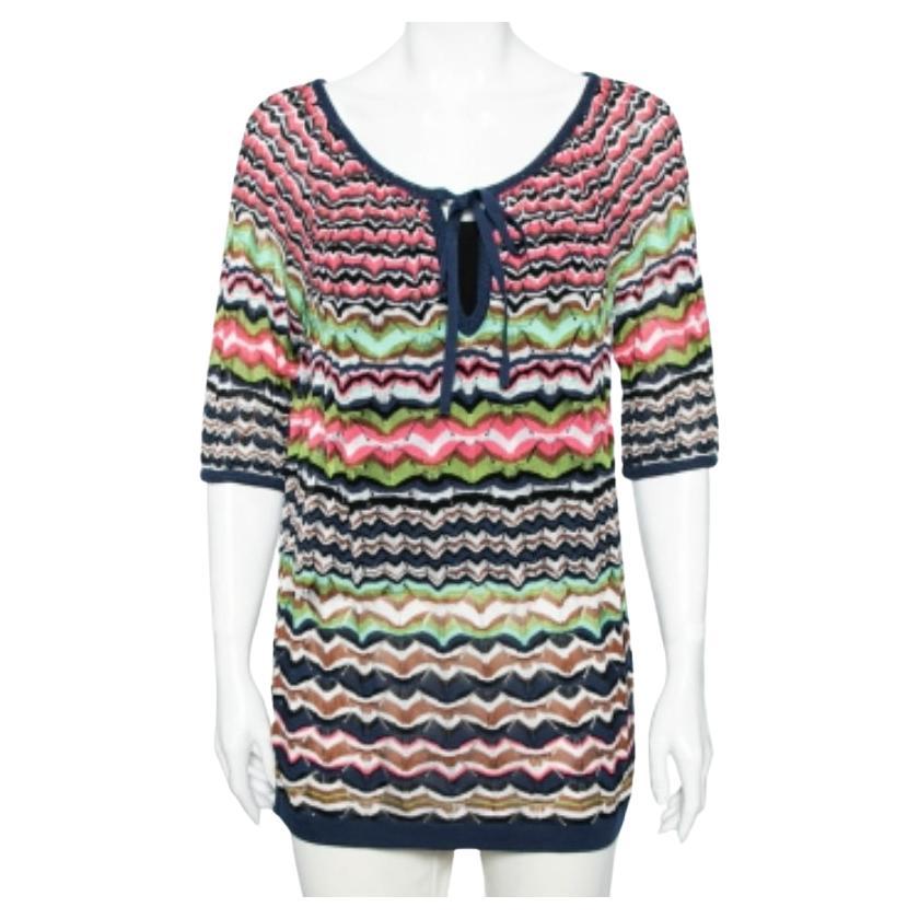M Missoni Top en maille perforée multicolore M
