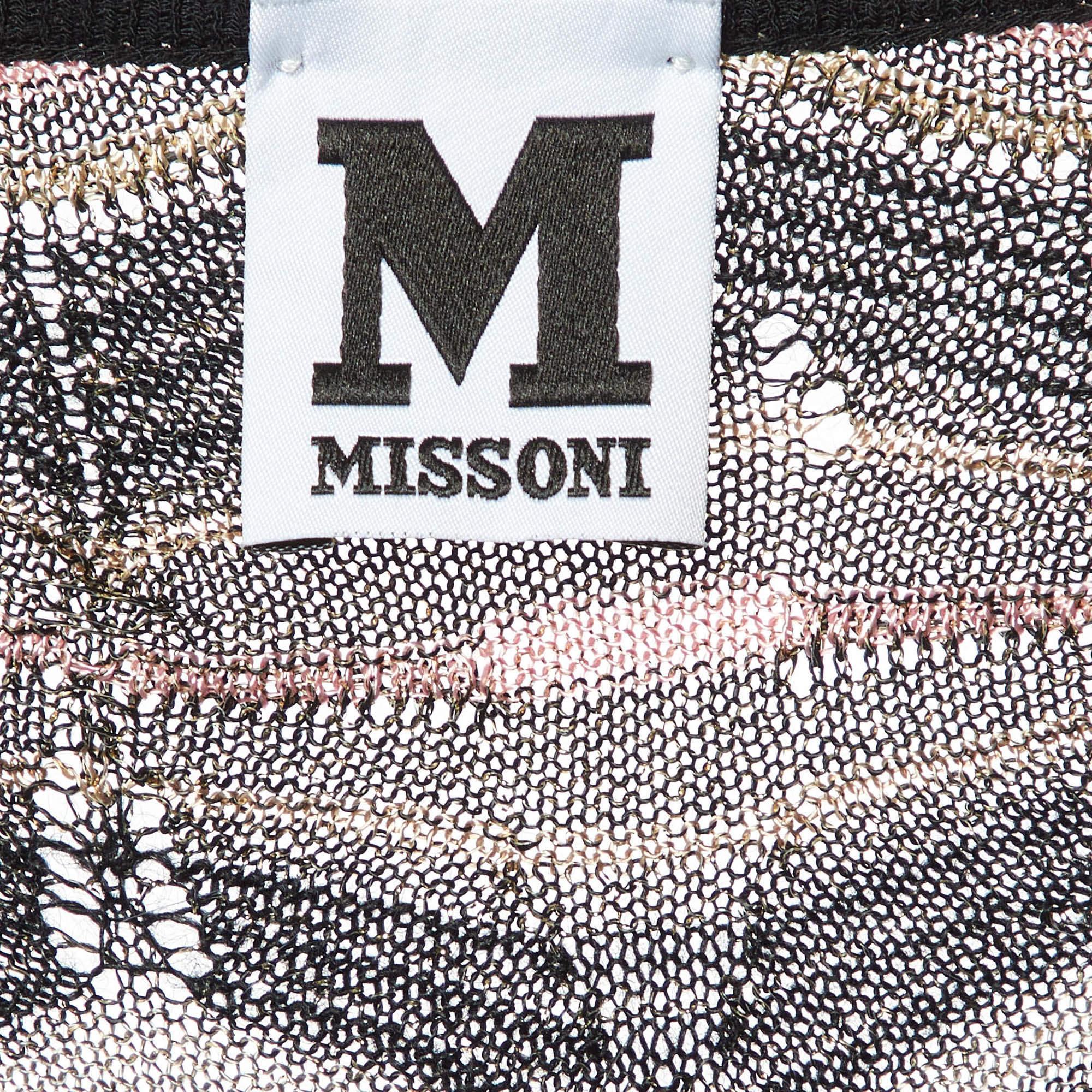 M Missoni Multicolor Perforated Lurex Knit Maxi Dress M In Good Condition In Dubai, Al Qouz 2