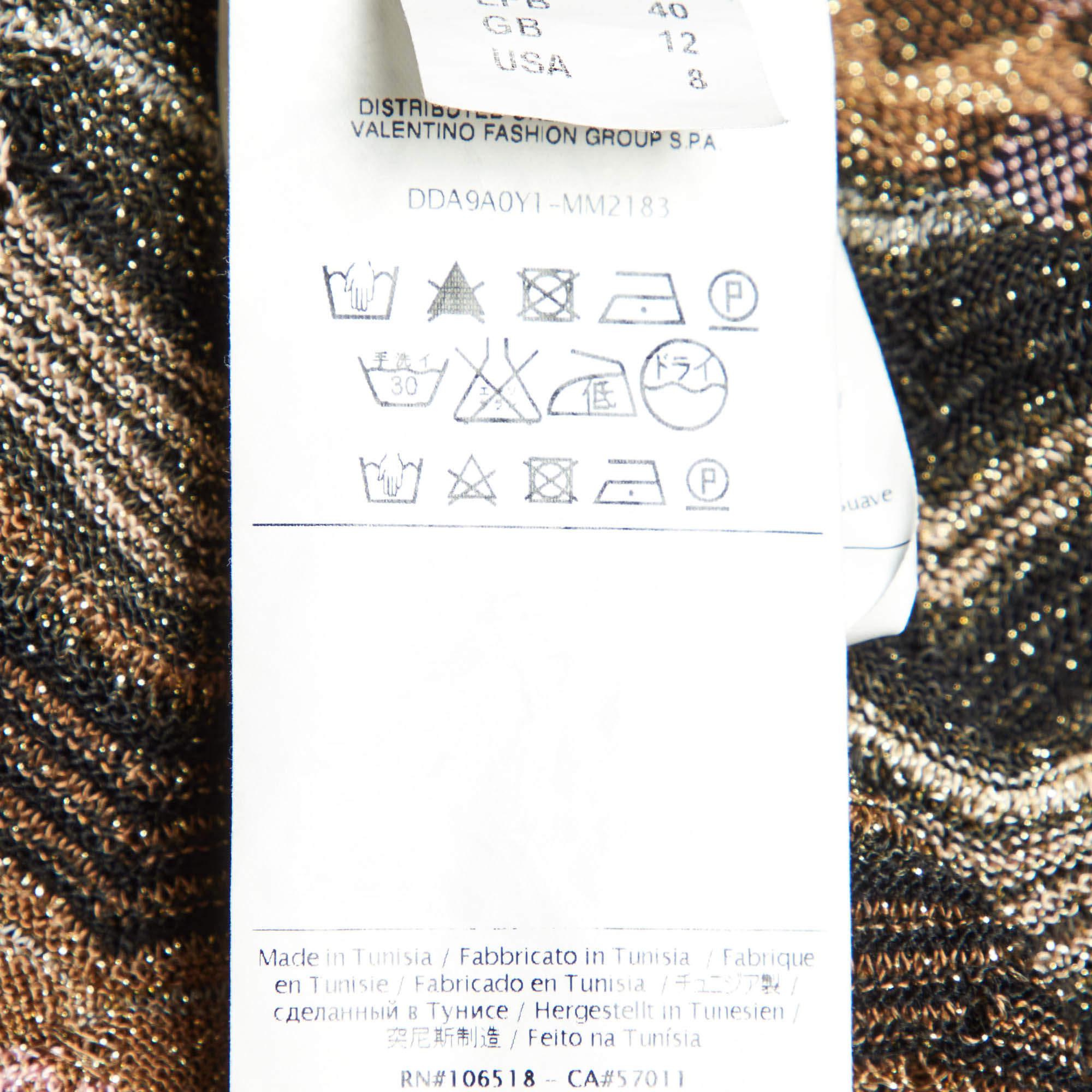 M Missoni Multicolor Perforated Lurex Knit Maxi Dress M 1