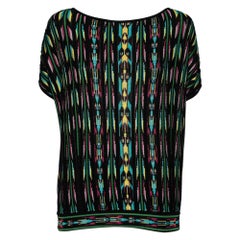 M Missoni Multicolor Perforated Pattern Knit Top S