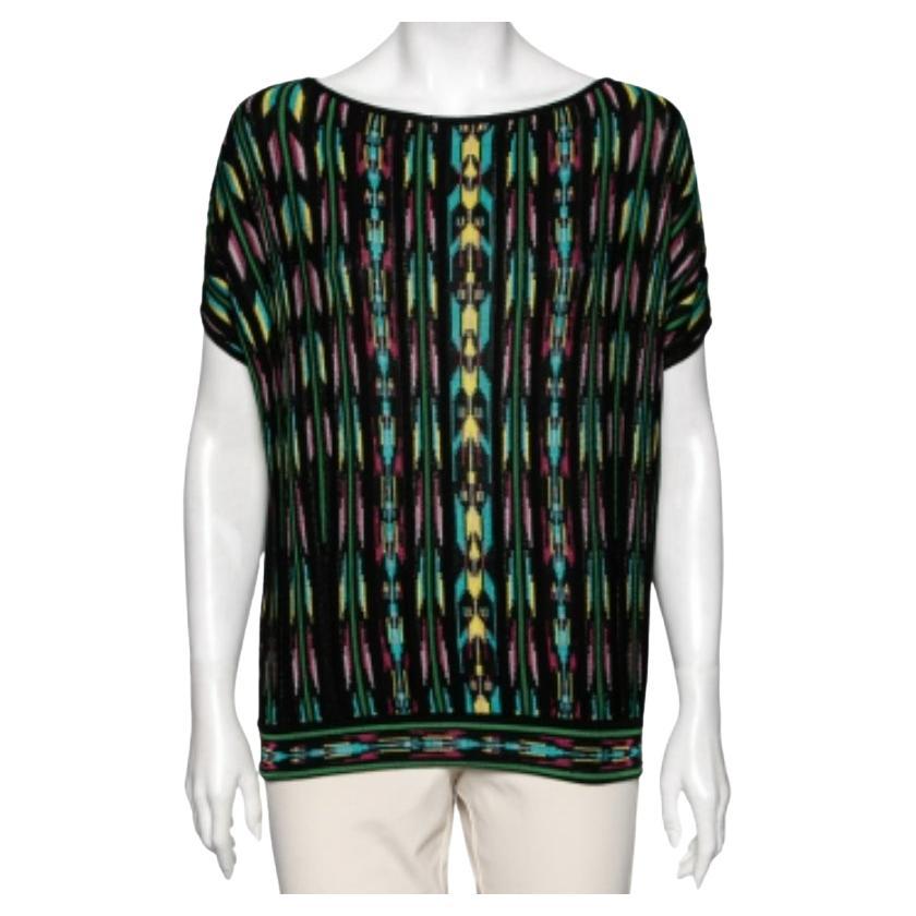 M Missoni Top en maille à motifs perforés multicolores S en vente