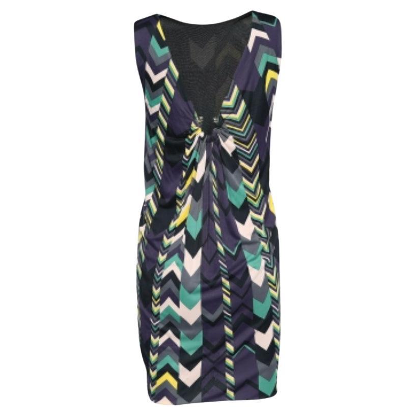 M Missoni Vestido midi sin mangas de punto estampado multicolor M en venta