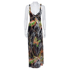 M Missoni Maxi Abito senza maniche in seta stampata multicolore M.