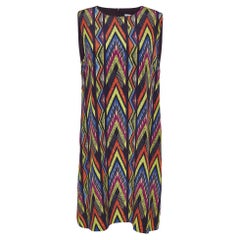 M Missoni Robe droite sans manches en soie imprimée multicolore L