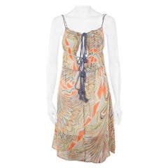 M Missoni Multicolor Printed Silk Sleeveless Tie Detail Midi Dress S M Missoni Multicolor Printed Silk Sleeveless Tie Detail Midi Dress S