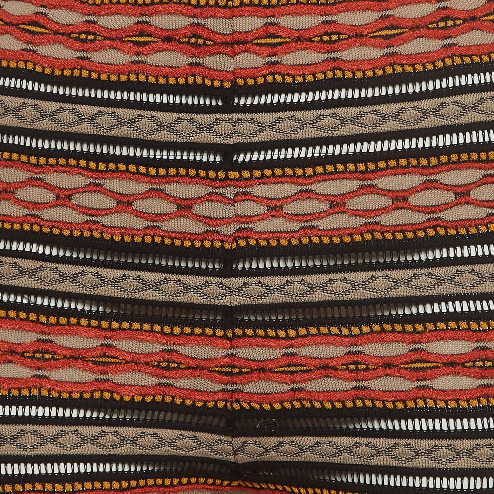 Marrone M Missoni Leggings in maglia a righe multicolore M. I. in vendita