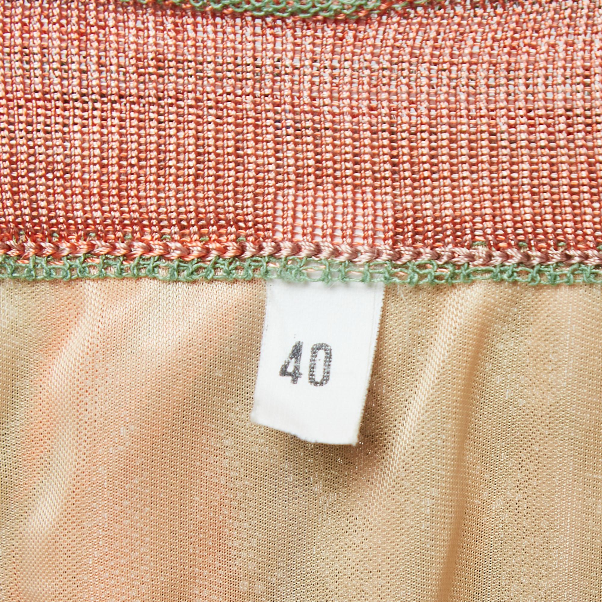 M Missoni Multicolor Striped Knit Mini Skirt S For Sale 1