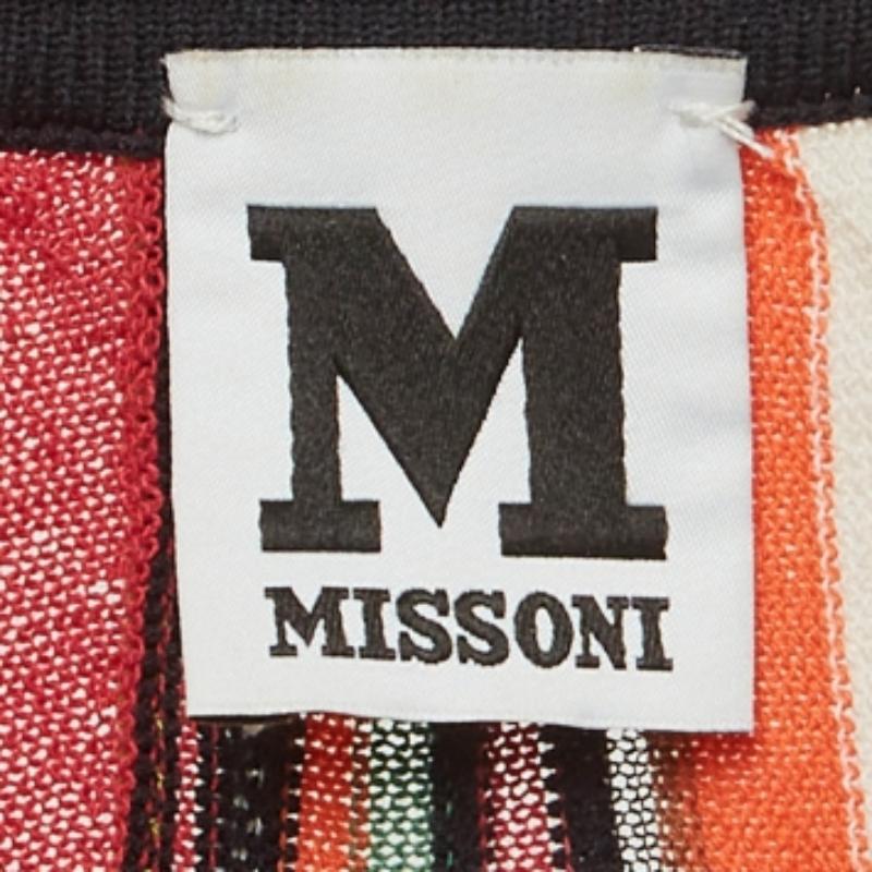 Marrone M Missoni Cardigan aperto a righe multicolore S.I.M. in vendita