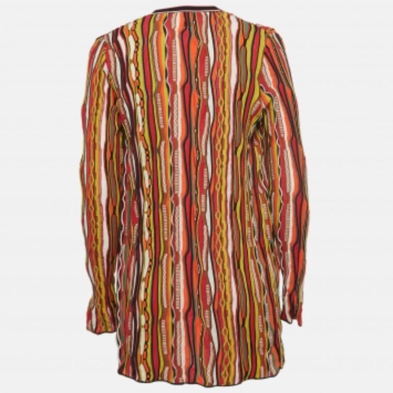 Donna M Missoni Cardigan aperto a righe multicolore S.I.M. in vendita