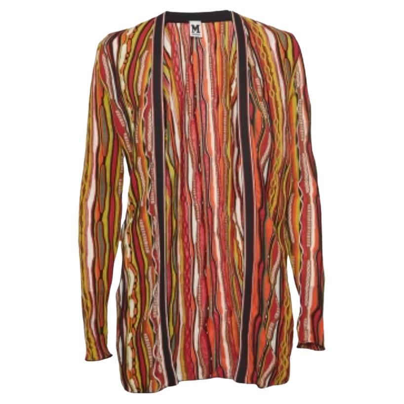 M Missoni Cardigan aperto a righe multicolore S.I.M. in vendita