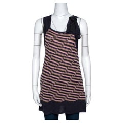 M Missoni Multicolor Striped Knit Shoulder Tie Detail Tunic M