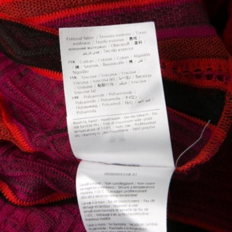 M Missoni Multicolore Striped Perforated Textured Knit Top M en vente 2