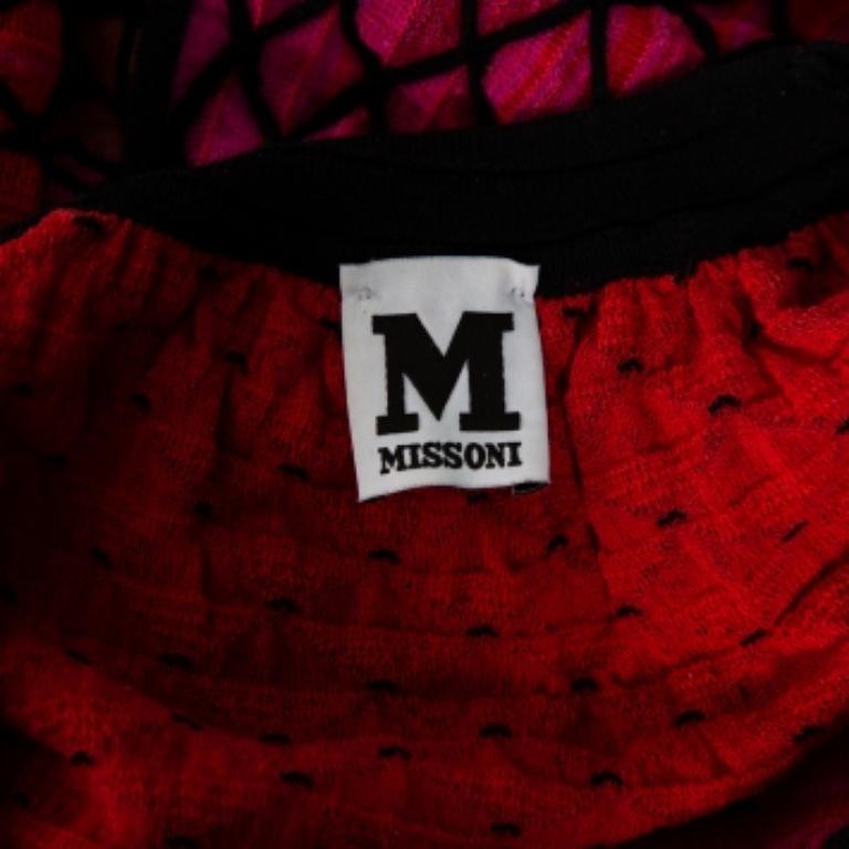 M Missoni Top con hombros fríos de punto texturizado multicolor M 3